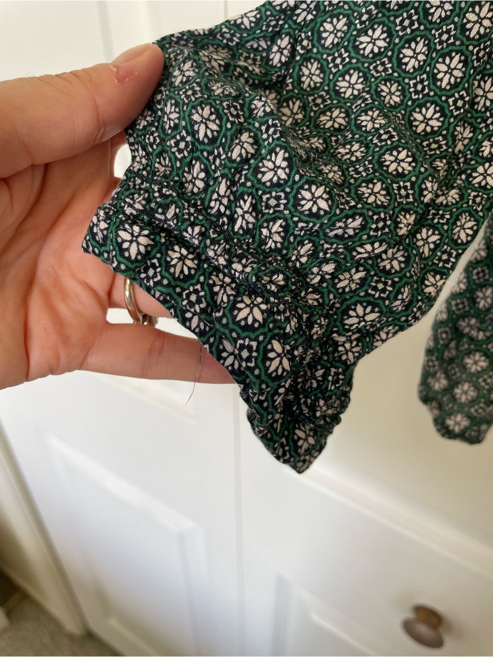 J. Jill Teal Green Printed Button-Front Blouse - Picture 4 of 11